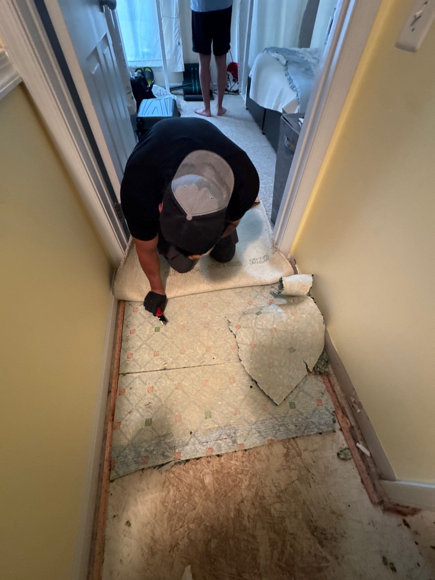 Extraction equipment deployed to remove water from affected interior spaces.