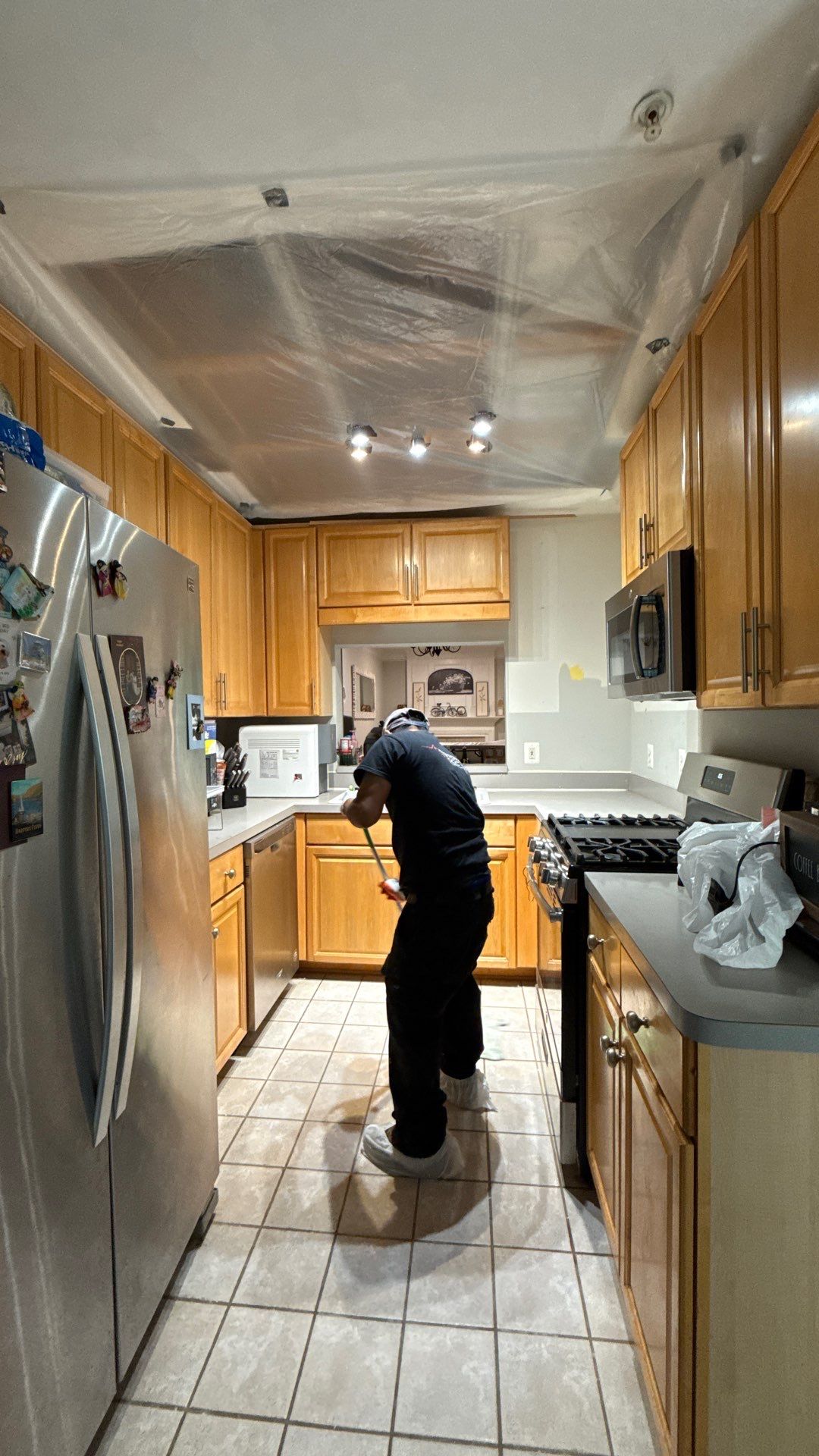 Restored ceiling and dried structure following water damage restoration in Fairfax.