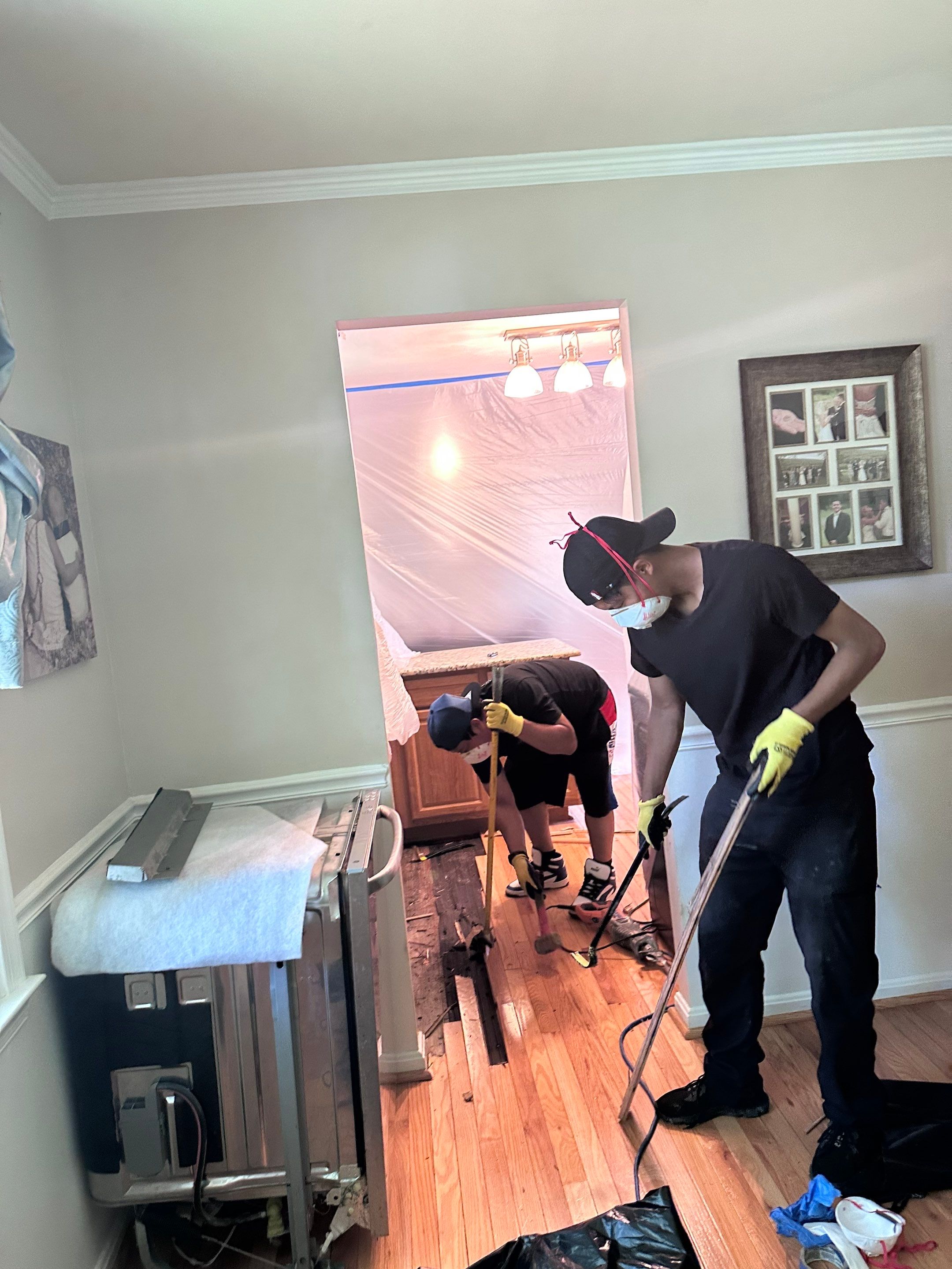 Dehumidification equipment positioned to manage moisture during Springfield water restoration.