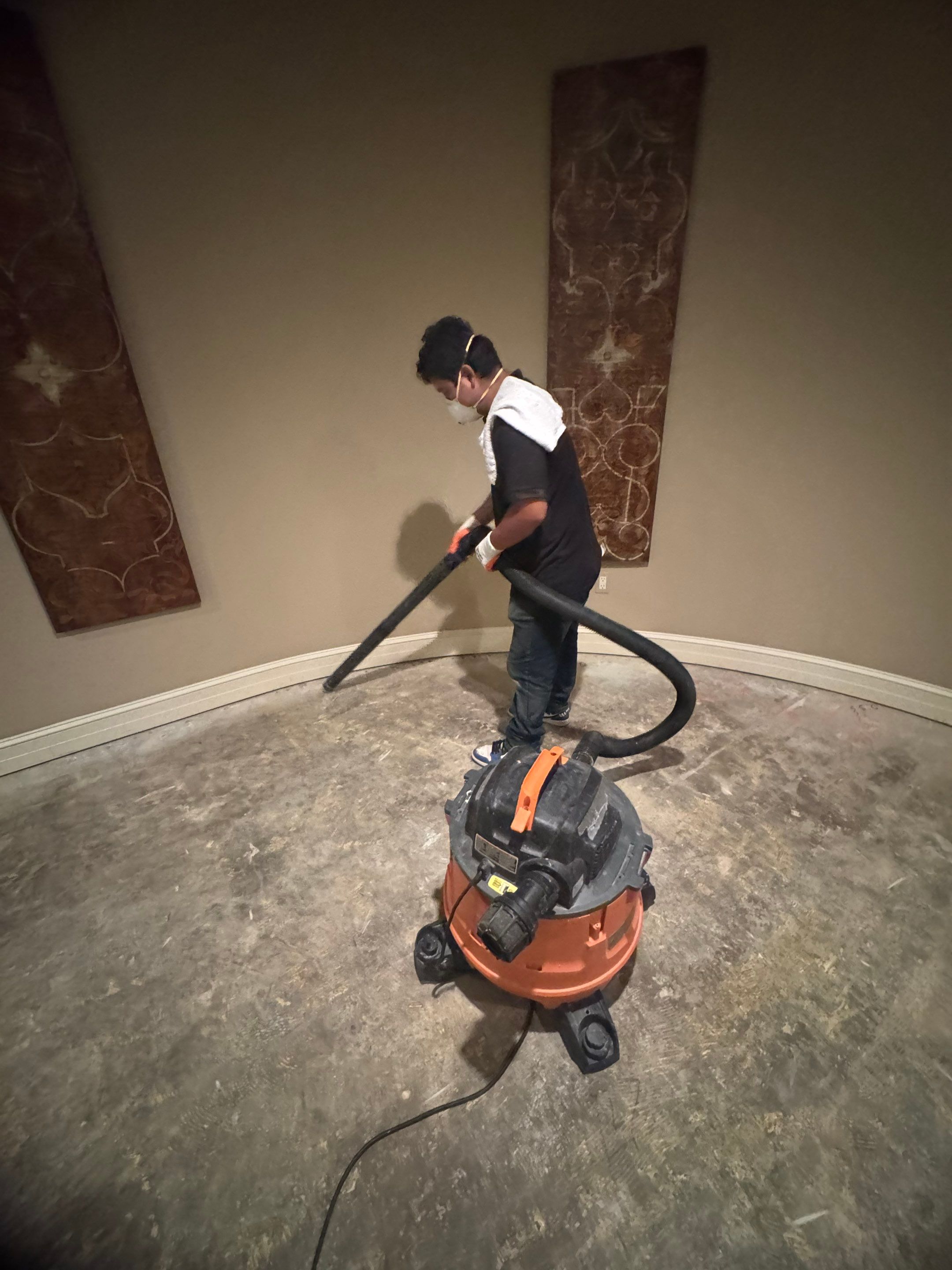 Containment barrier removed after McLean mold remediation, area cleared and dried.