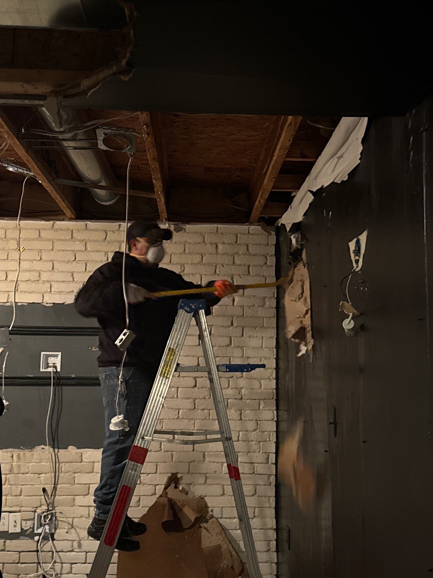 Completed wall replacement and structural restoration in Manassas water damage job, ready for finishing and return to service.