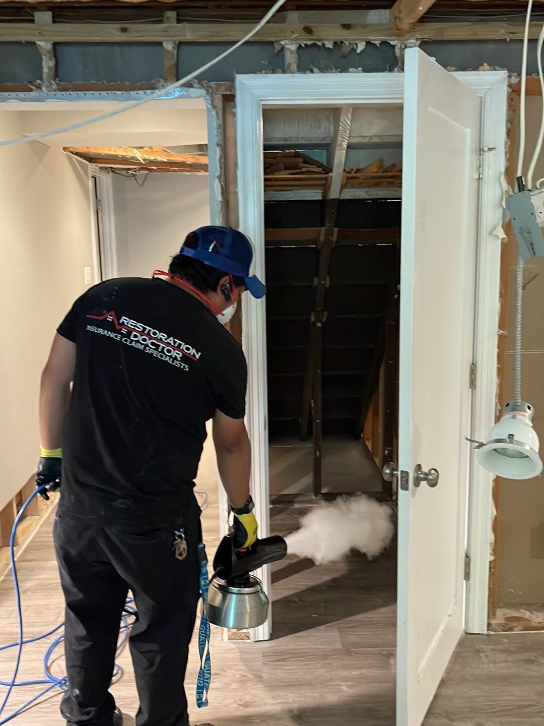Continued dehumidification and air circulation maintaining optimal drying conditions for structural materials.