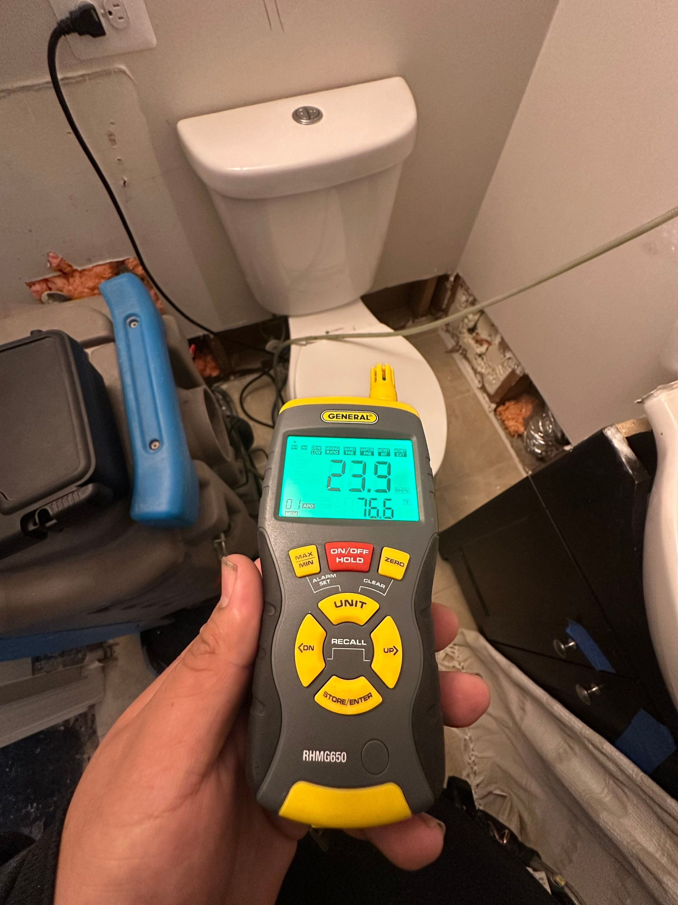 Thermal imaging reveals moisture patterns during mold remediation assessment in Alexandria.