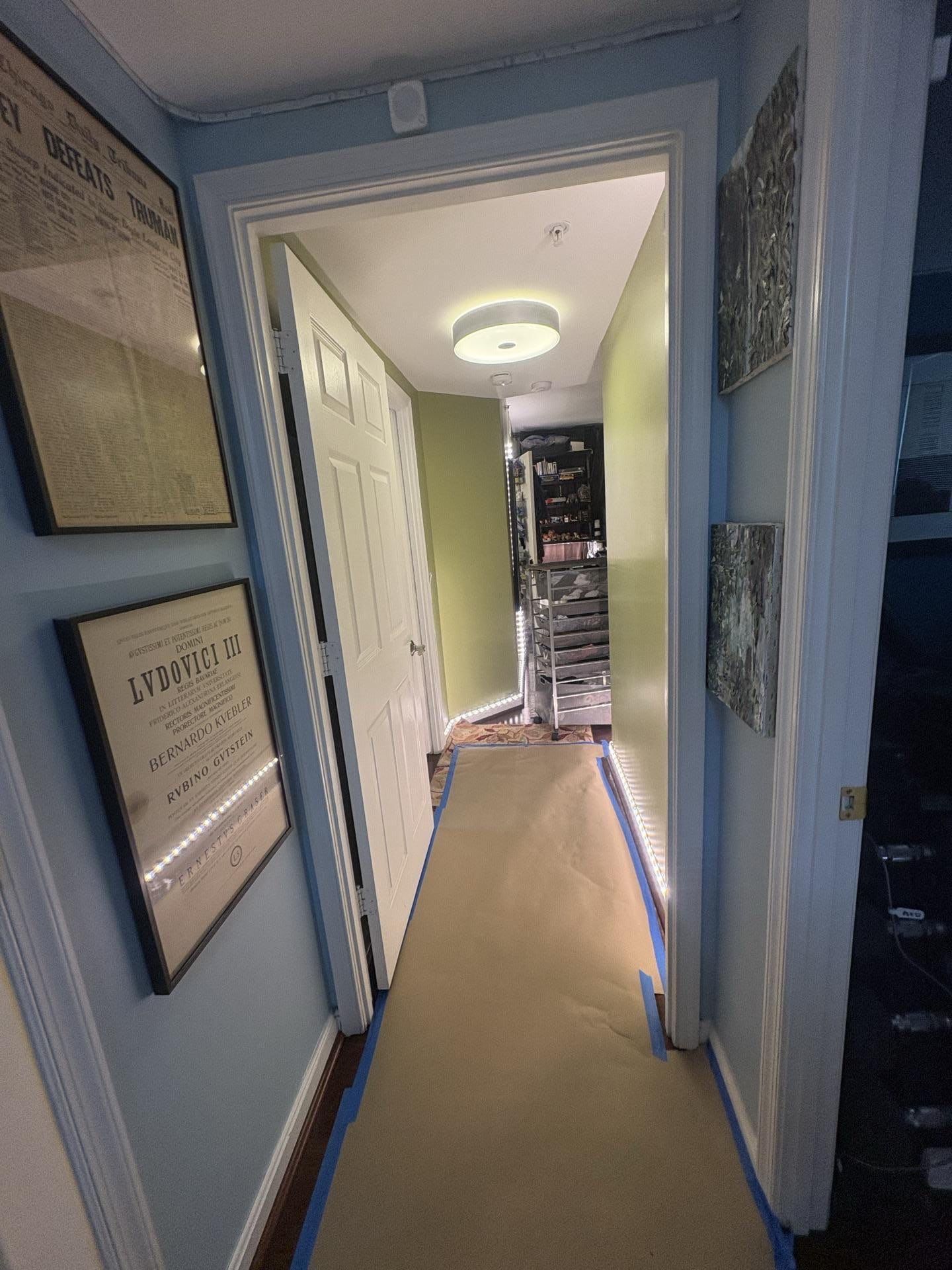Continued structural drying in Arlington with equipment monitoring moisture levels as carpet remediation progresses.