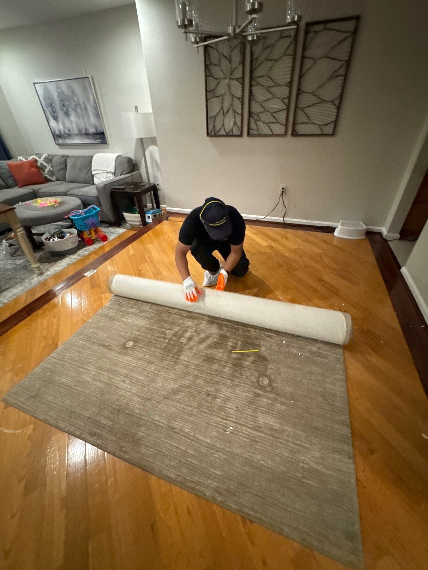 Dehumidifiers and air movers continue drying the structure during mid-stage mold remediation work in Springfield.