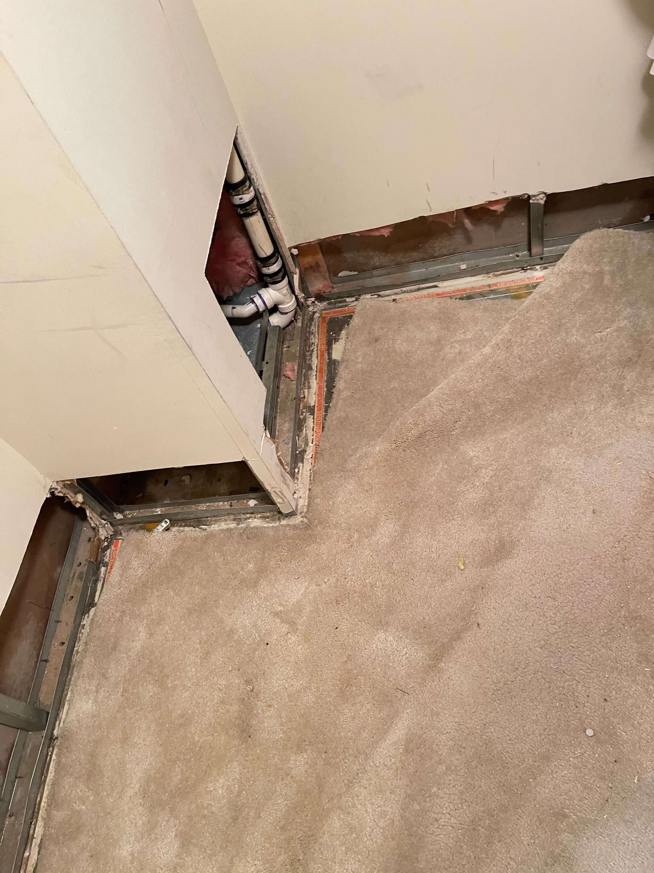Final inspection phase showing completion of water extraction and dehumidification in Reston.