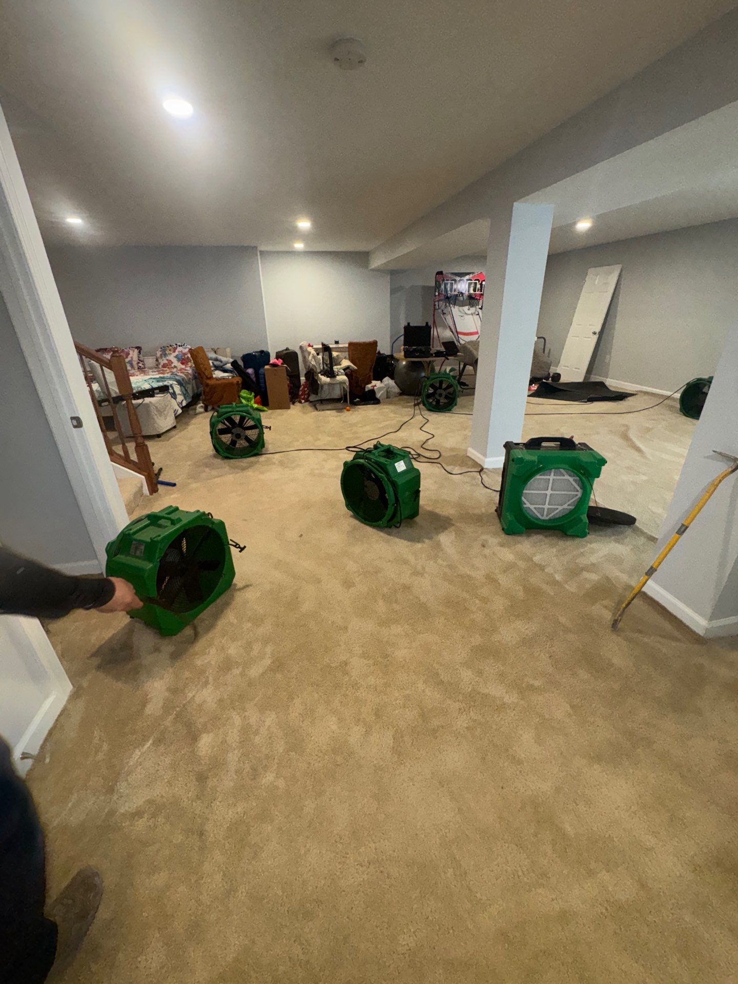Containment and removal of compromised ceiling materials during the remediation sequence in Aldie.