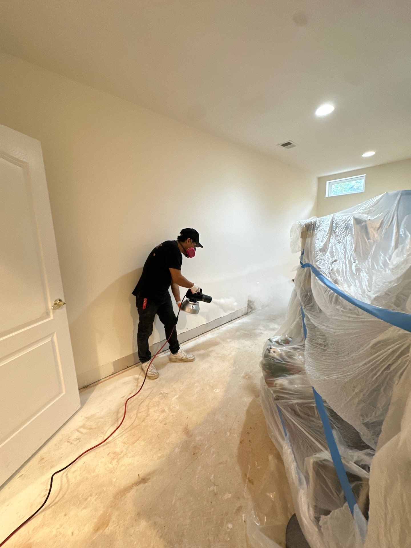 Drying equipment monitoring and extracting residual moisture from wall cavities.
