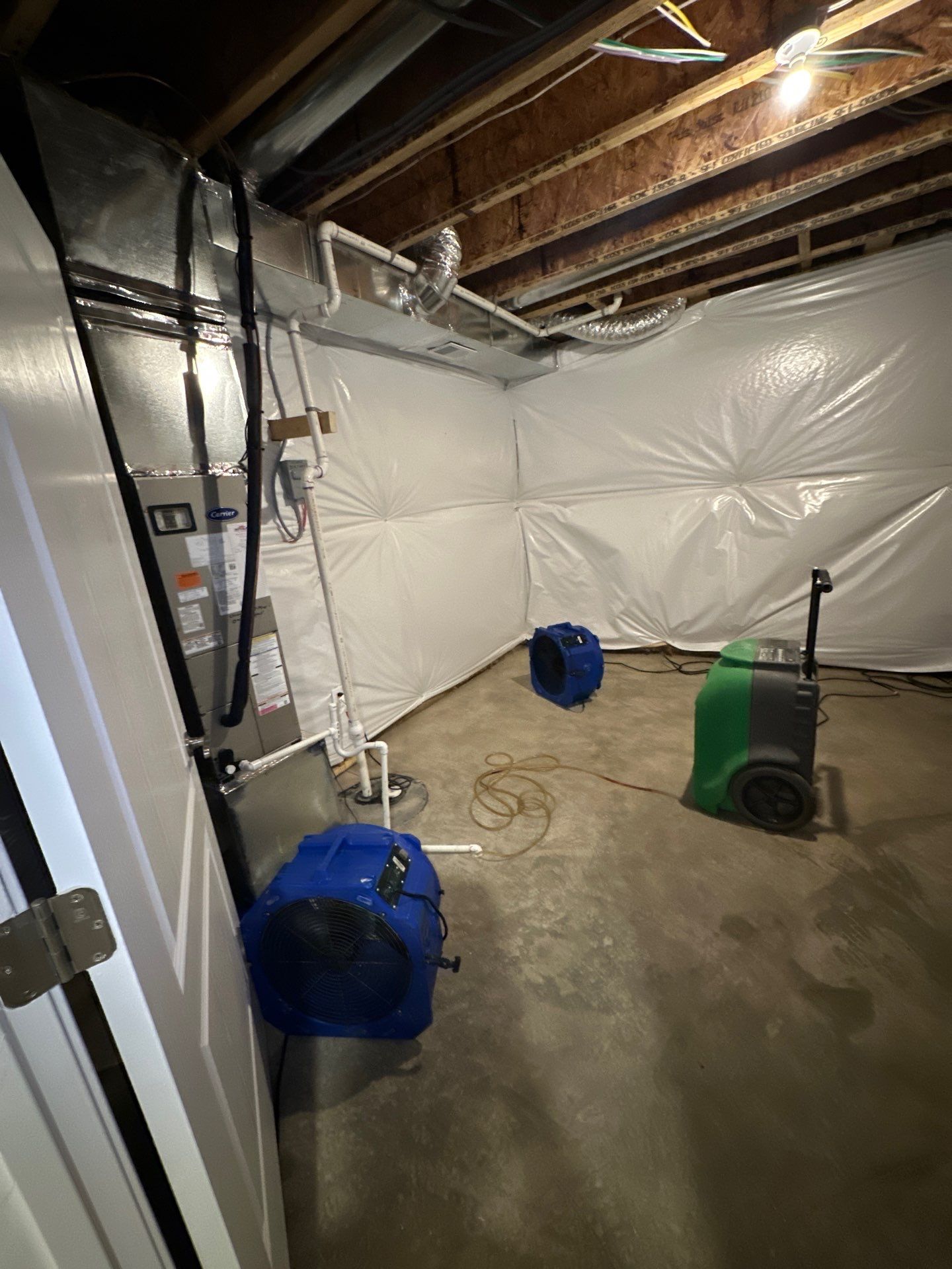 Restored area after extraction, drying, and sanitization phases completed.