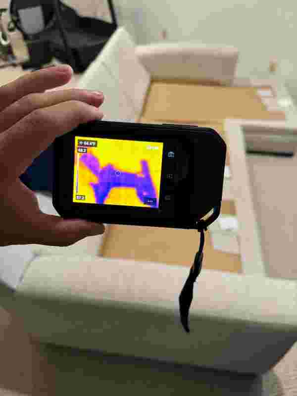Final moisture mapping verification confirming drying completion in Ashburn water damage restoration.