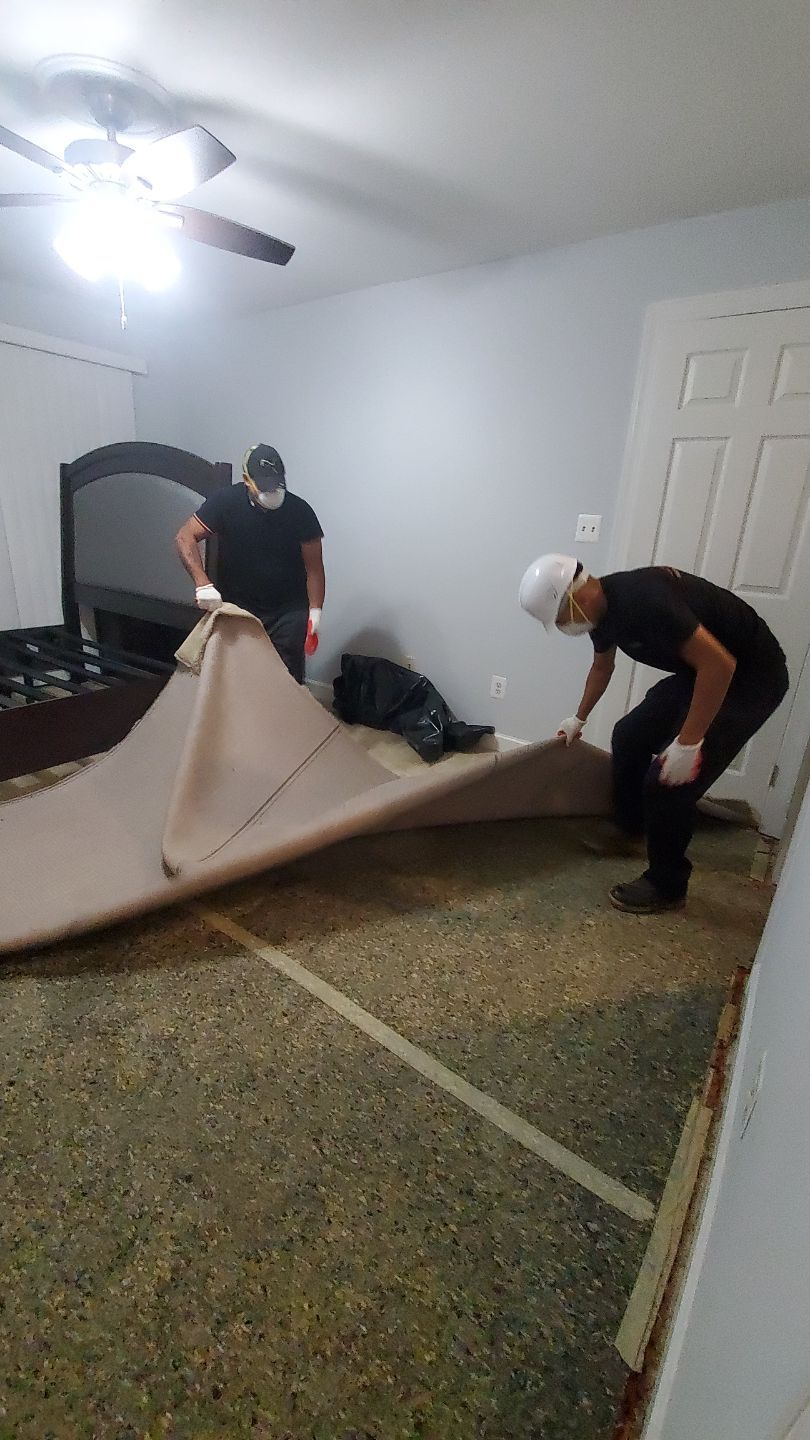 Final-stage water damage restoration in Fairfax with equipment removal, showing dried and prepared surfaces ready for rebuild.
