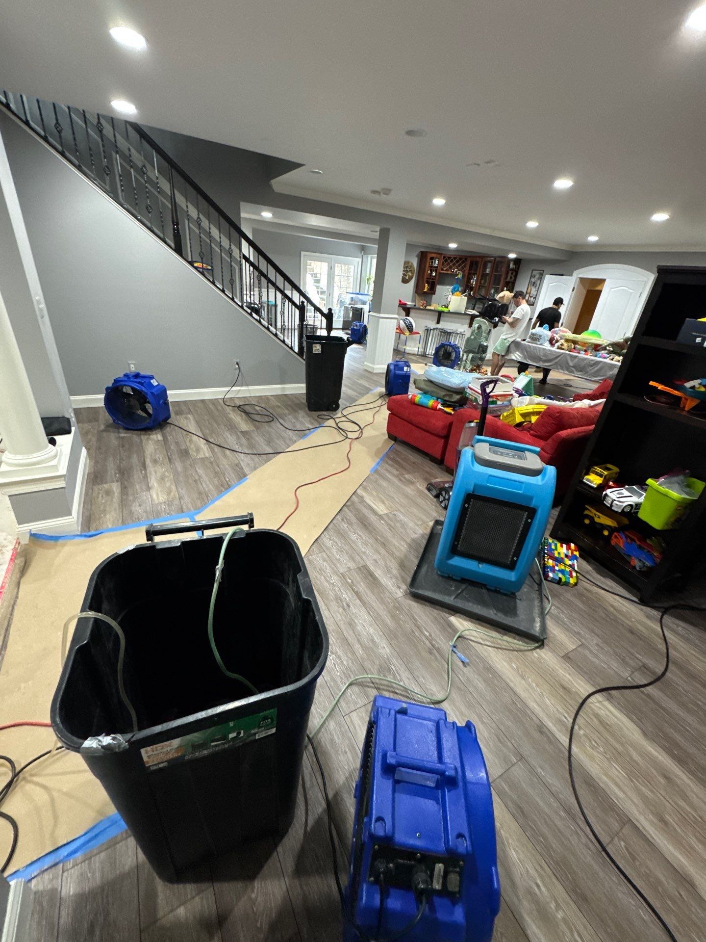 Dried and restored interior space following completion of water damage restoration in Fairfax.