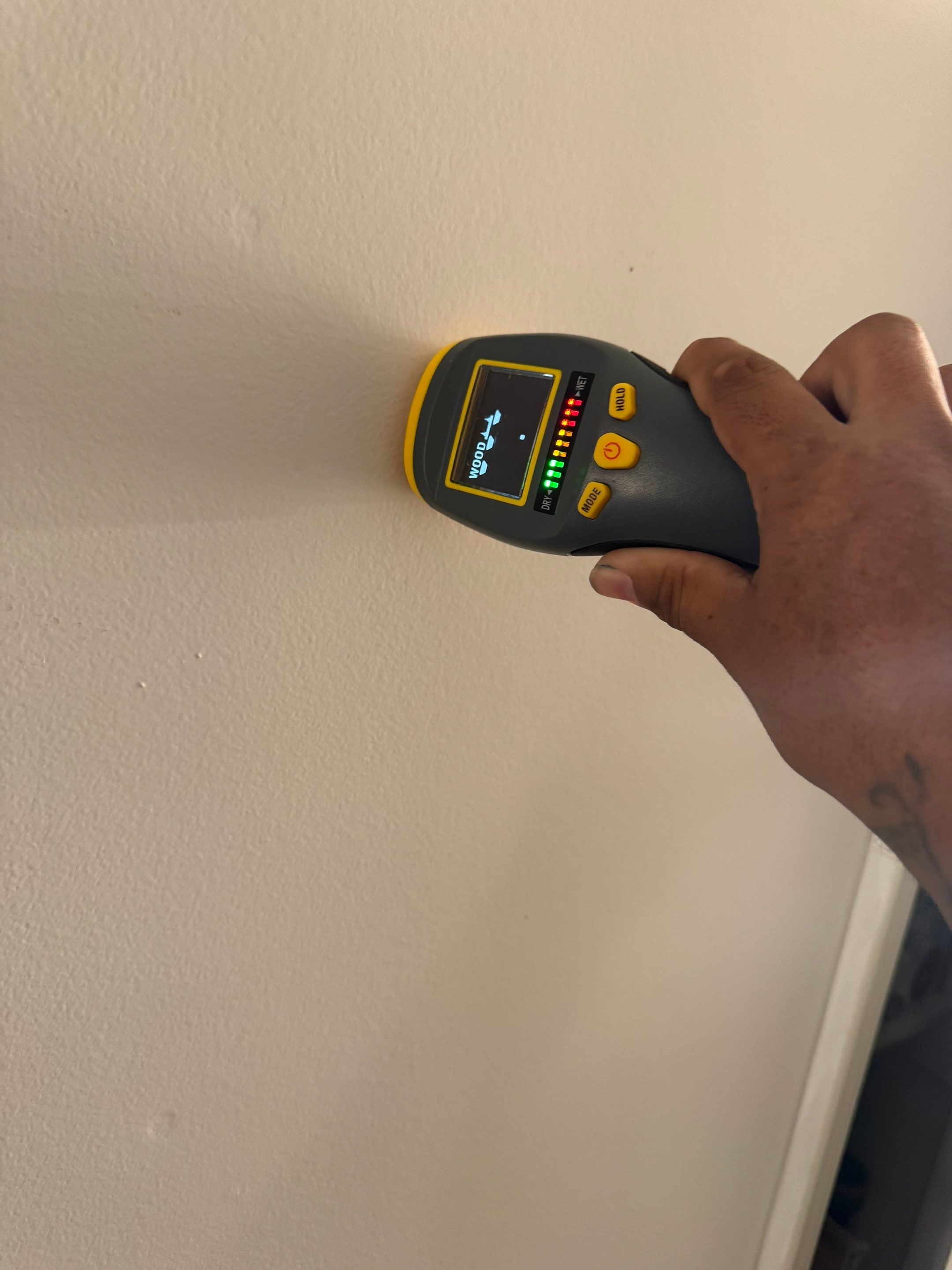 Moisture mapping progress during water damage restoration in Sterling, Virginia.