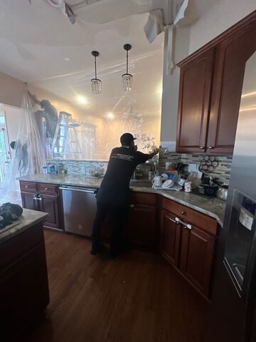 Final moisture verification via thermal imaging confirms completion of Ashburn water damage restoration.