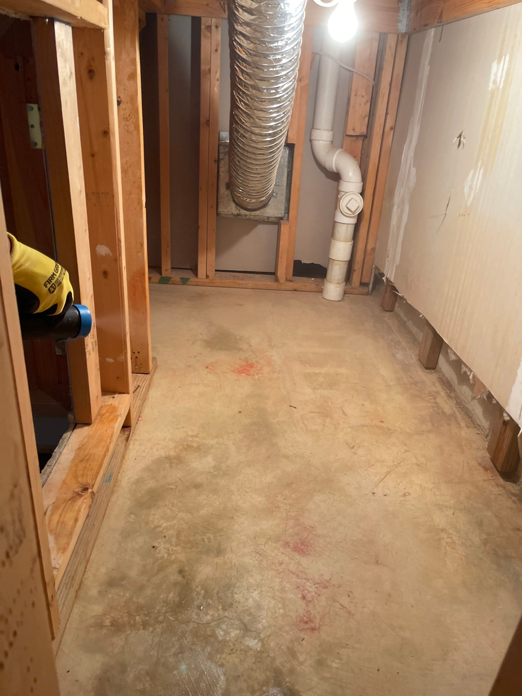 Continued dehumidification cycle tracking moisture reduction in structural materials.