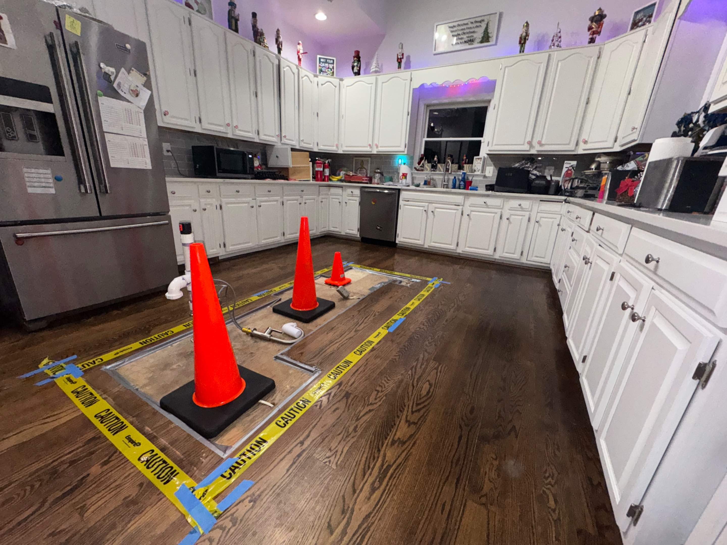 Final sanitization and verification of water damage restoration completion.