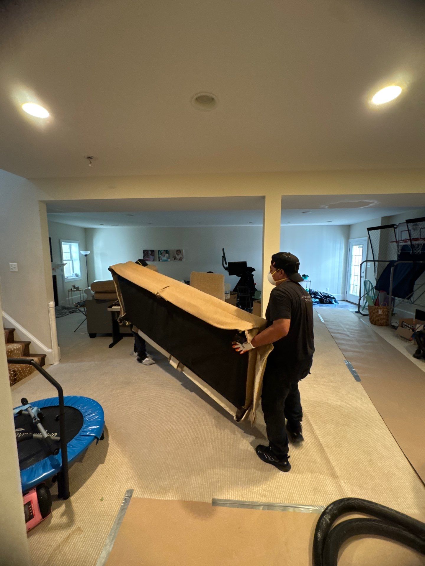Final drying phase complete, flooring remediation finished in Church water damage restoration.