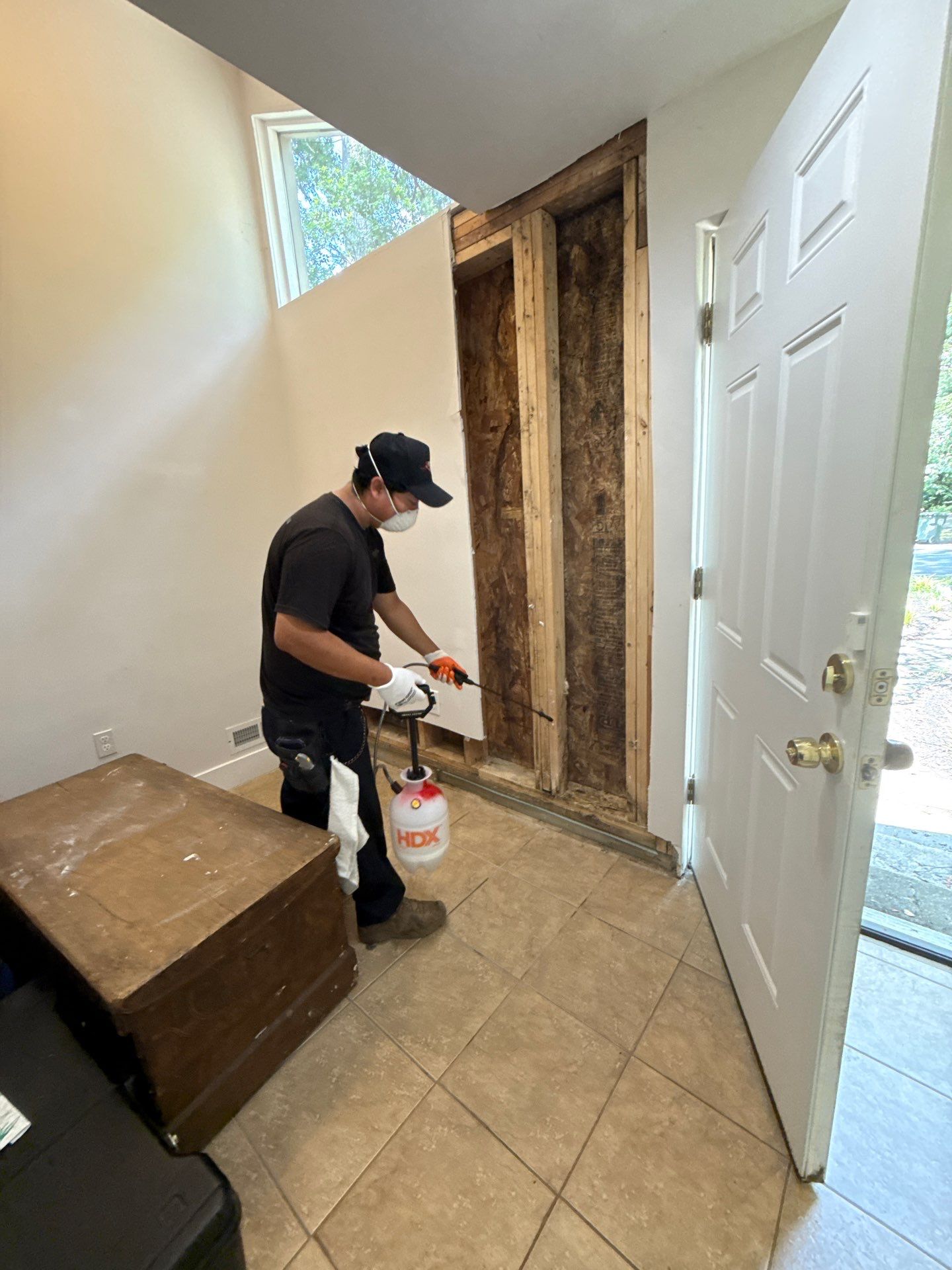 Structural drying equipment positioned to remove moisture from affected areas.