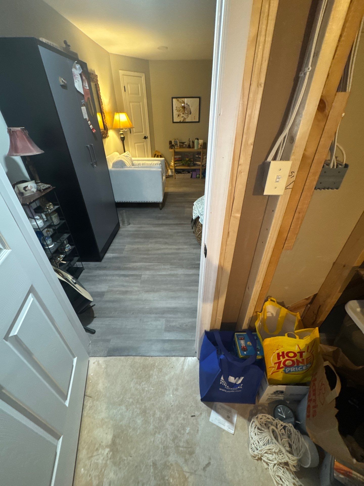 Standing water extraction underway during water damage restoration in Leesburg, Virginia.