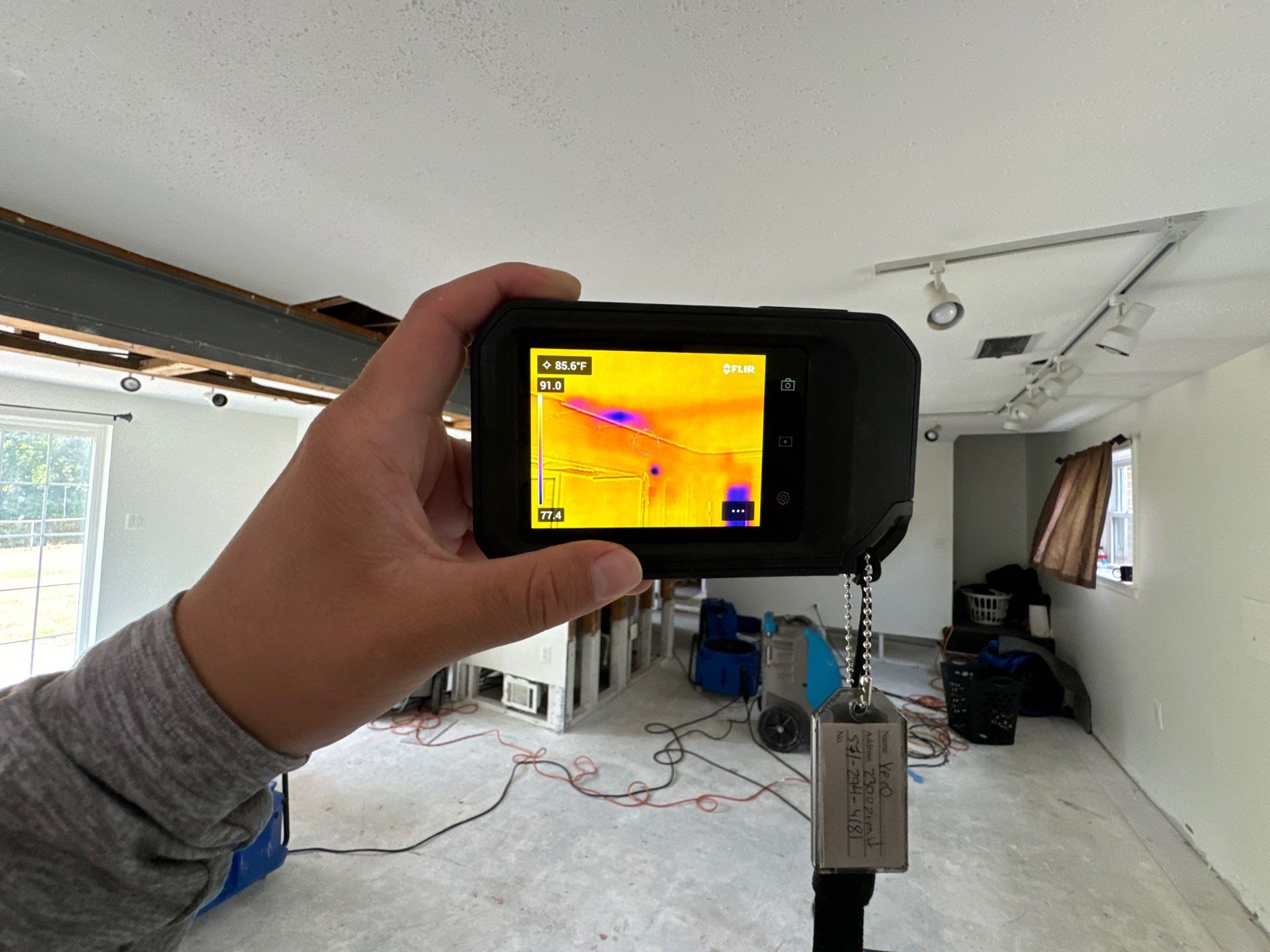 Final moisture mapping confirms structural drying completion in Sterling restoration.