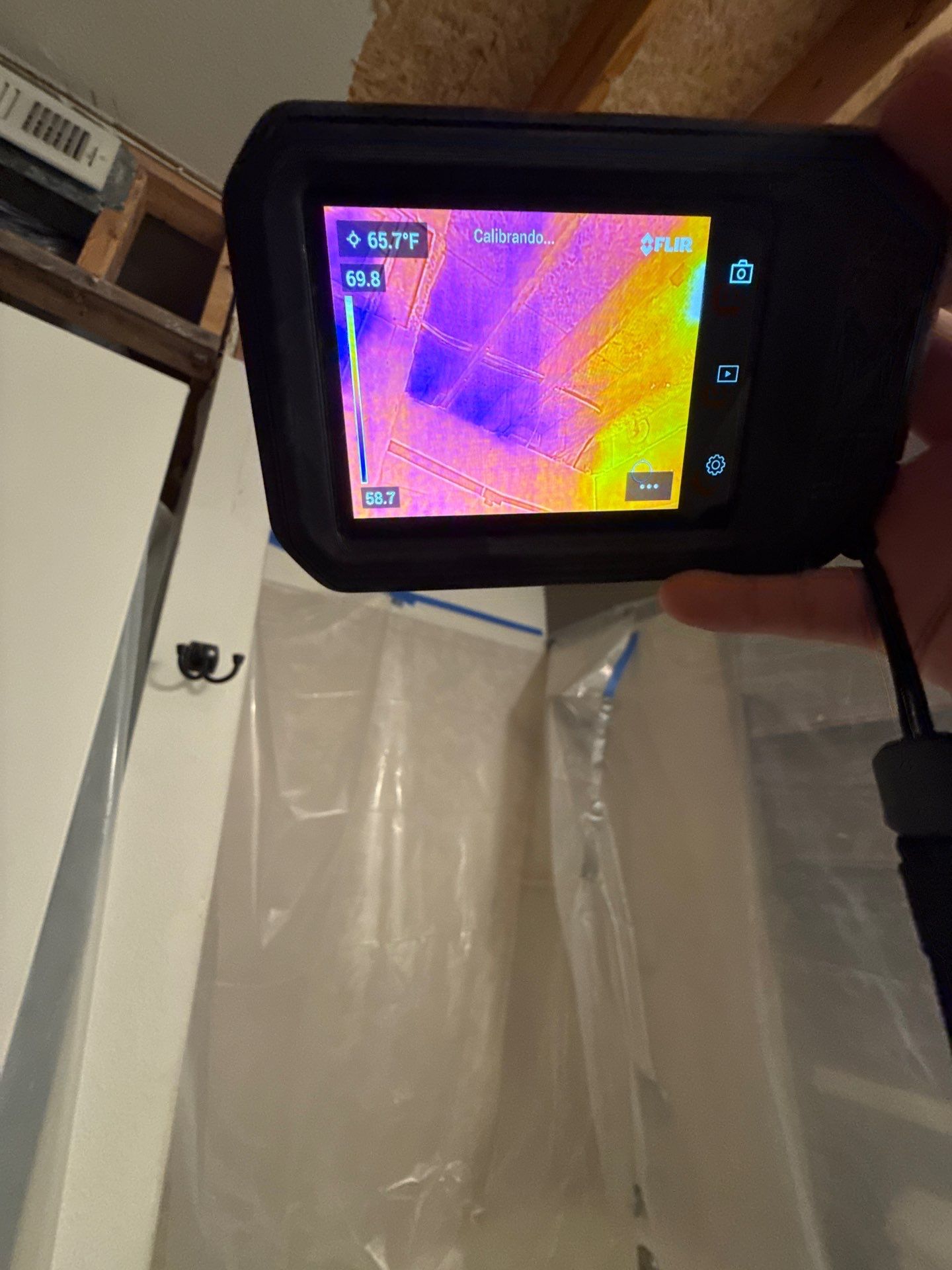 Dehumidifier and air movers deployed for structural drying phase.