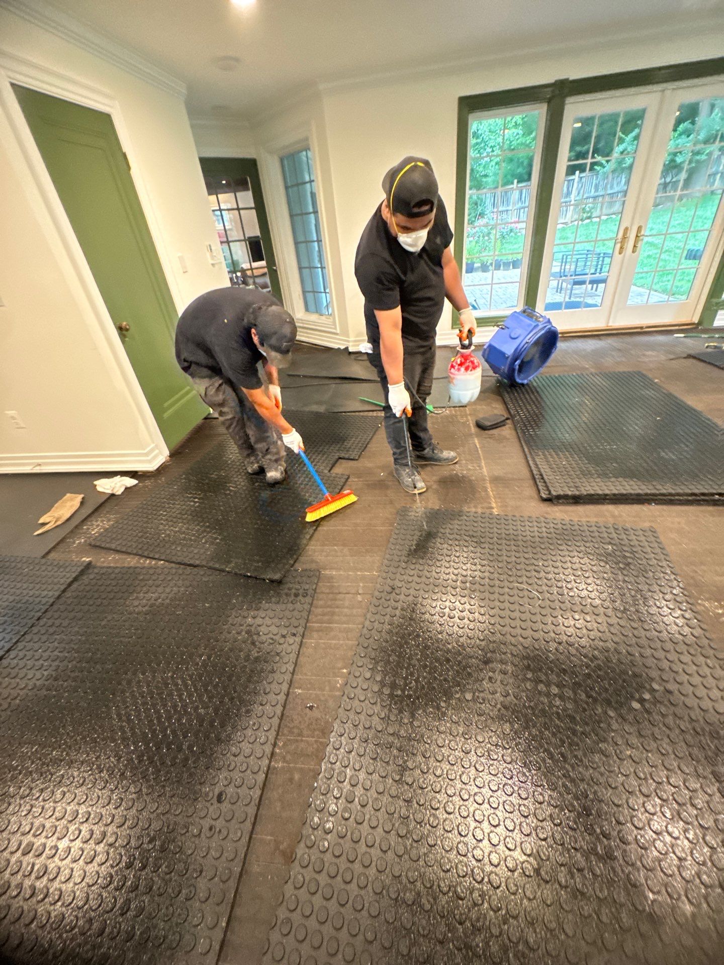 Continued structural drying and moisture remediation in McLean water damage restoration.