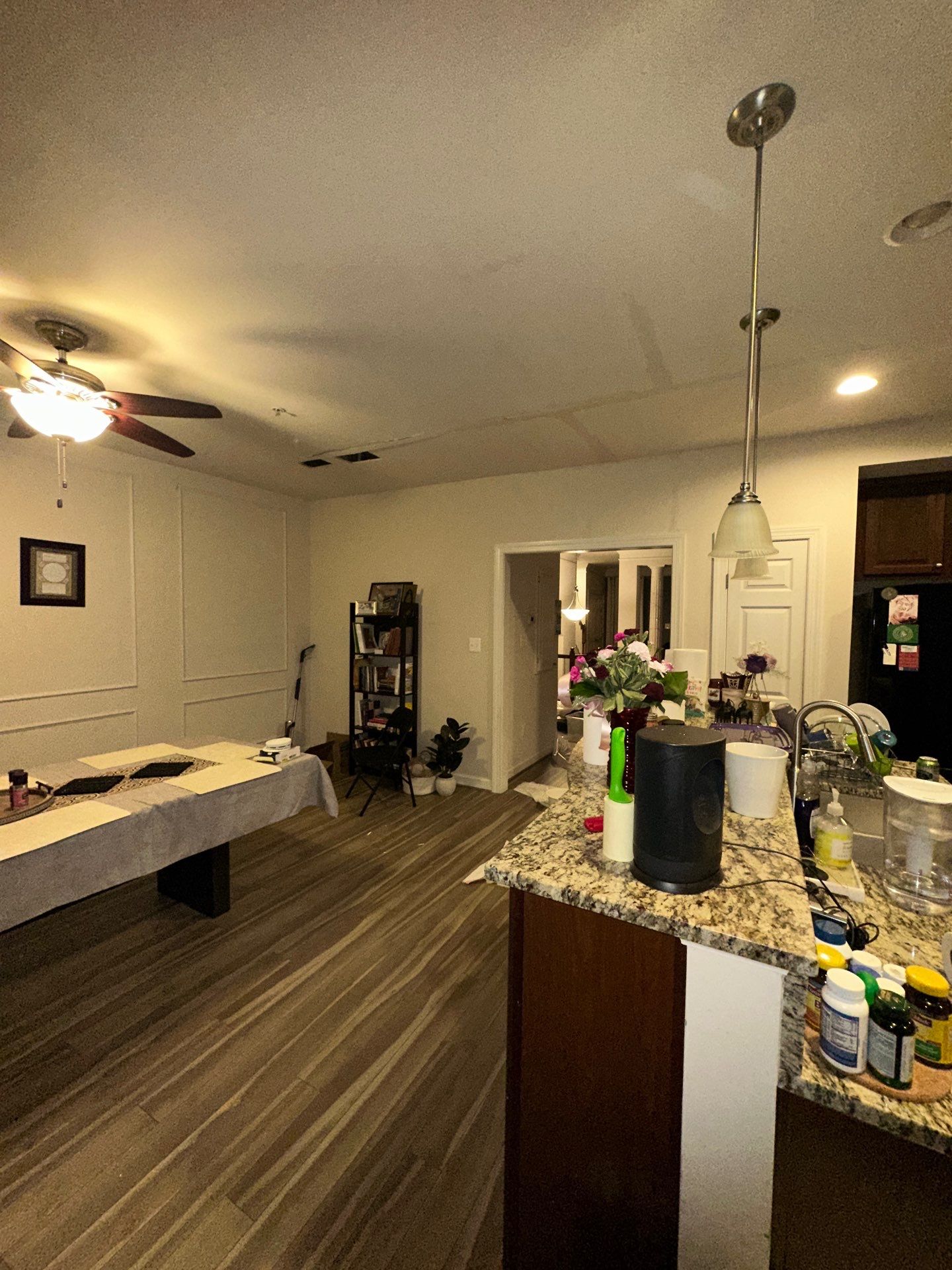 Thermal imaging inspection reveals moisture patterns in Gaithersburg ceiling before mold remediation work begins.