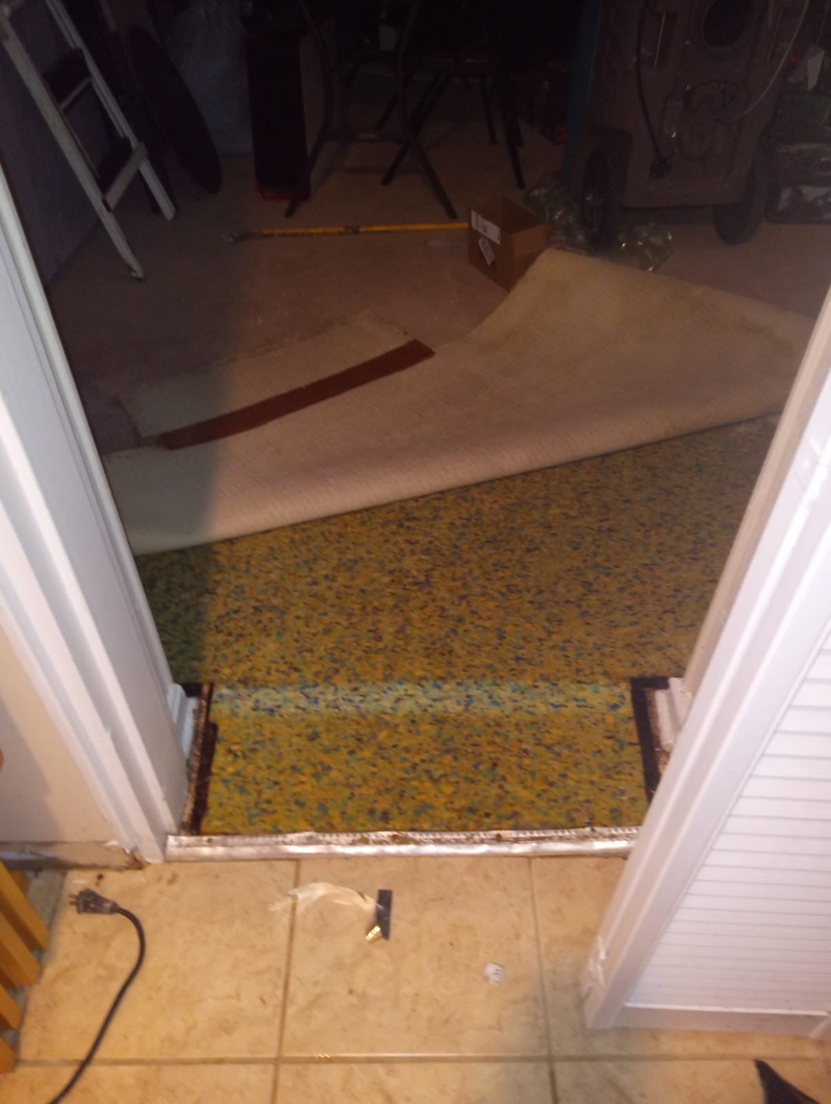 Dried and restored living space after water extraction and structural remediation in Silver Spring.