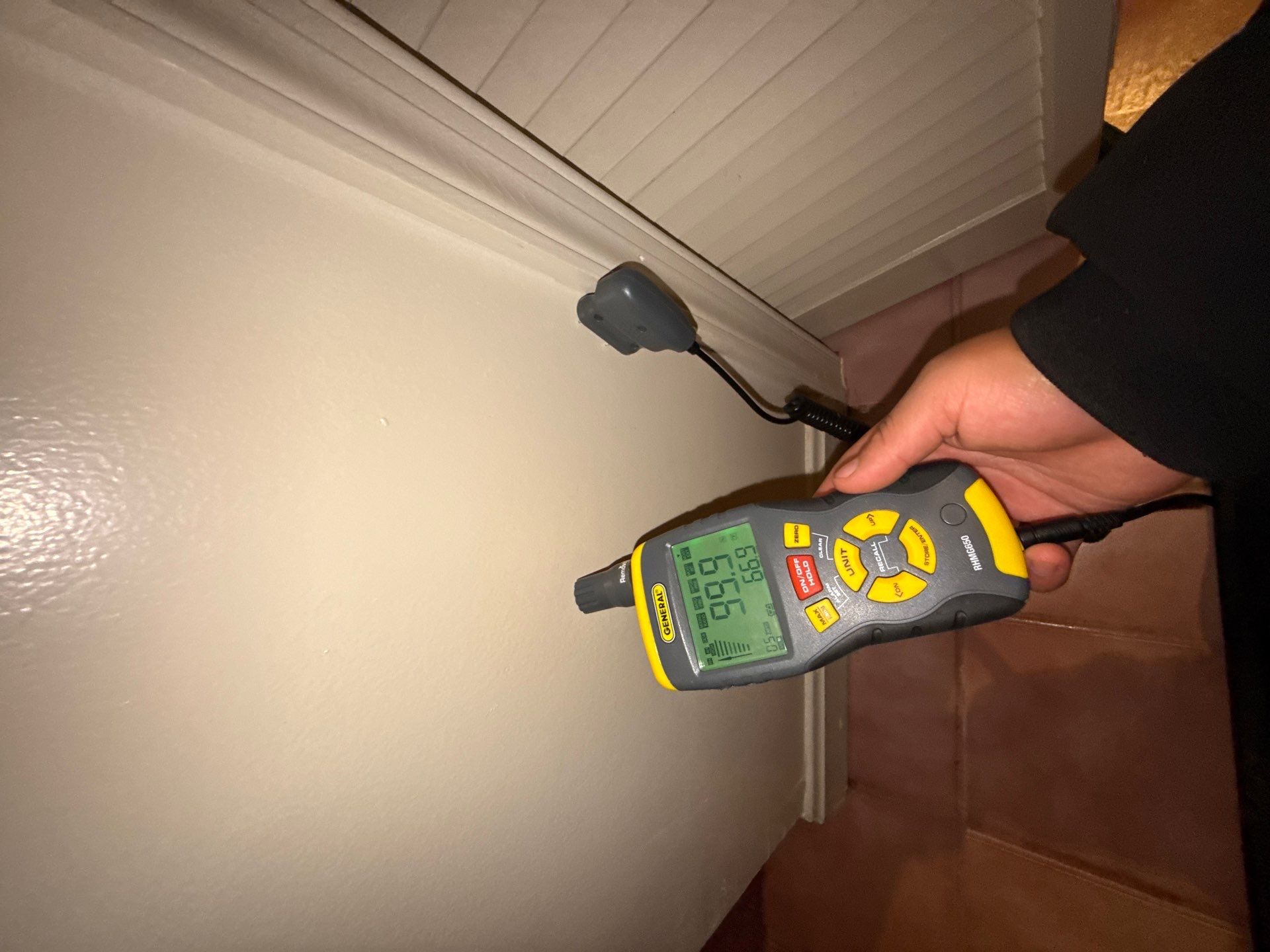 Subfloor and wall cavity drying with negative air containment in place.