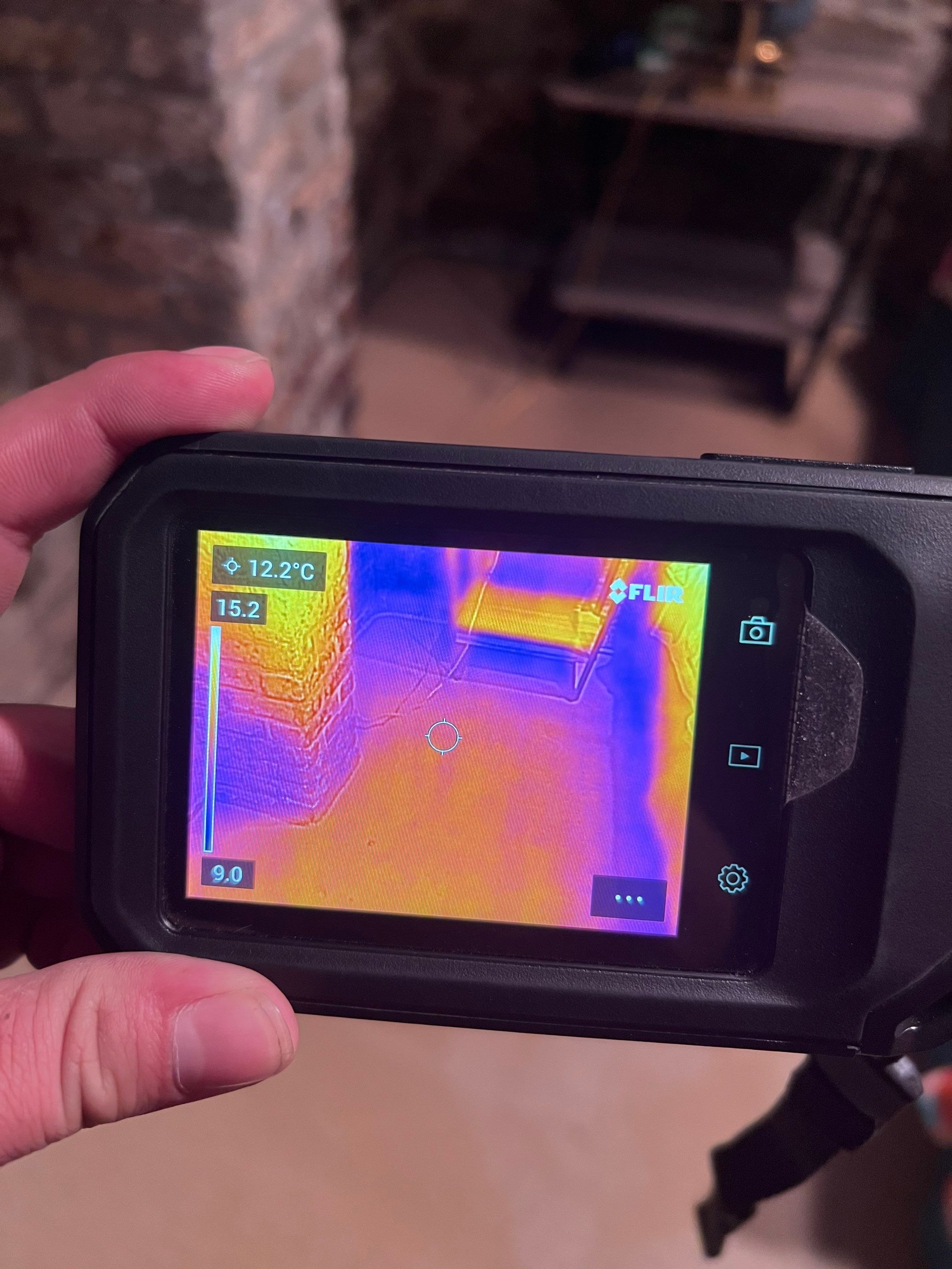 Moisture monitoring and sanitizing phase of Washington water damage restoration.