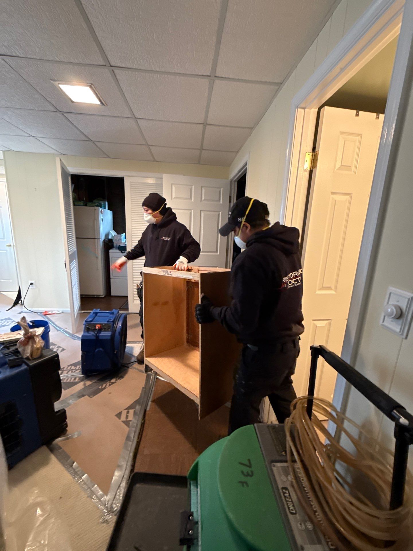 Finished drywall installation ready for finishing work in Silver Spring water damage restoration sequence.