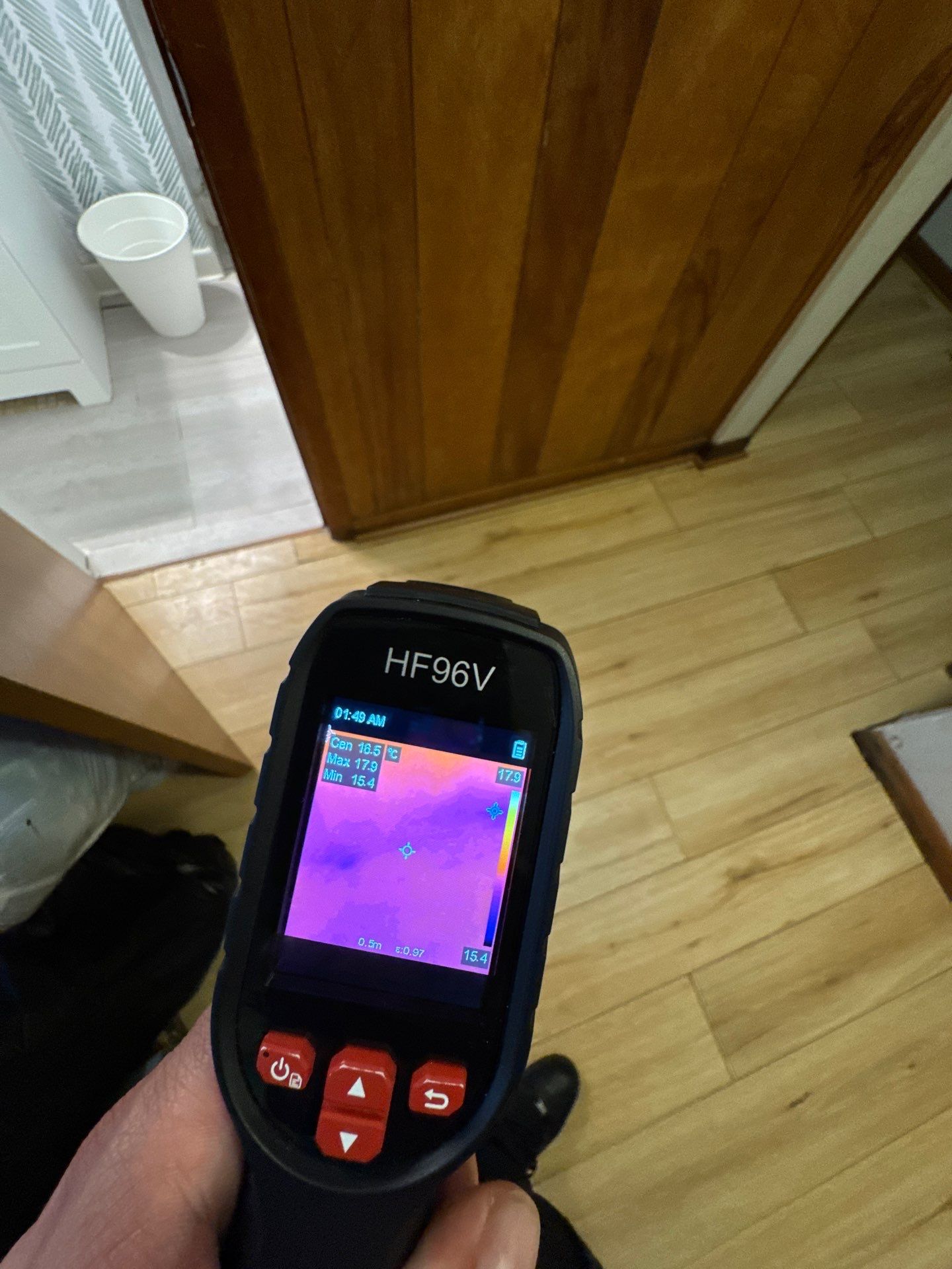 Completed thermal imaging assessment documenting moisture distribution for water restoration planning.