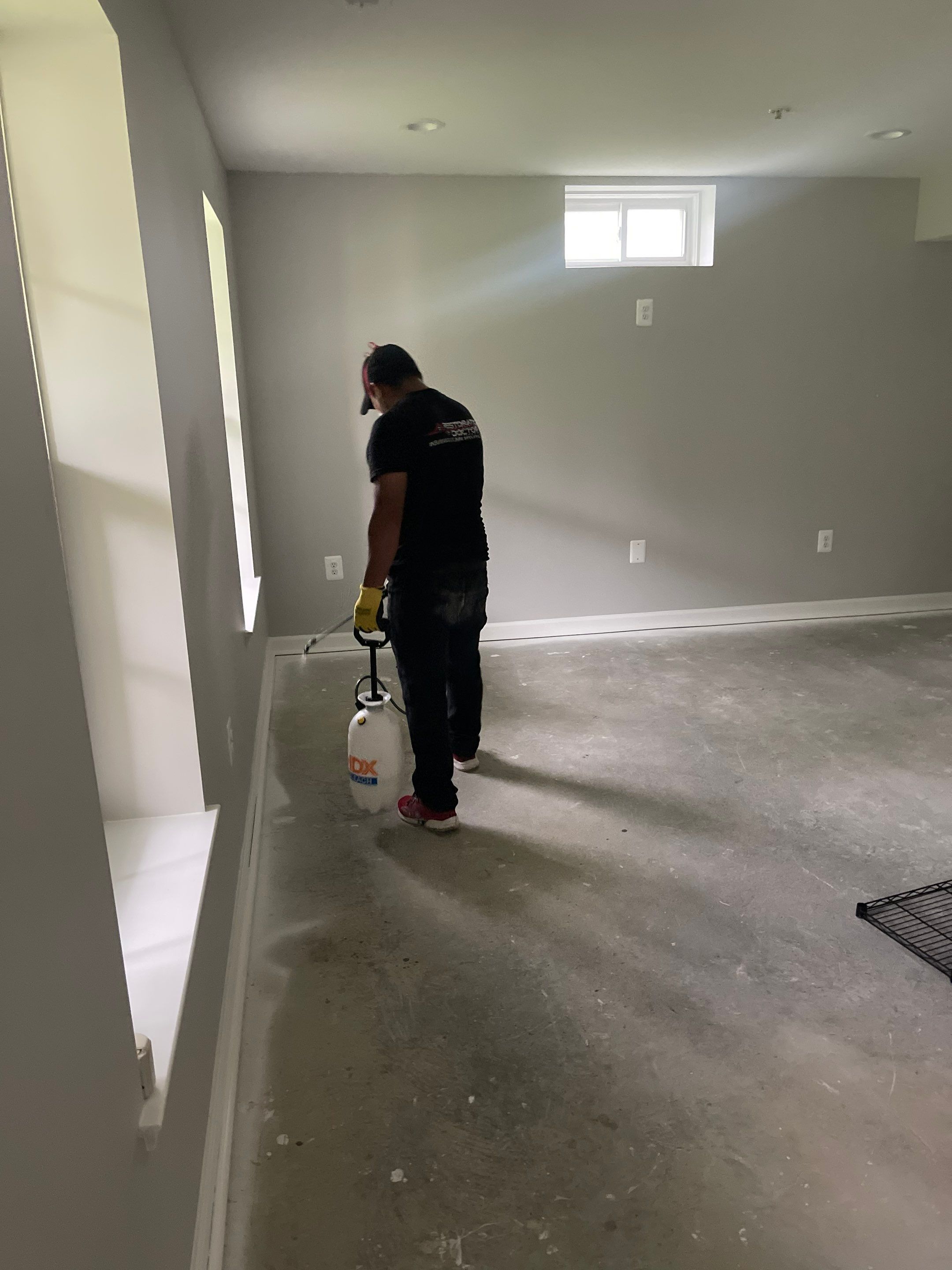 Ceiling damage assessment and preparation for repair work in progress.