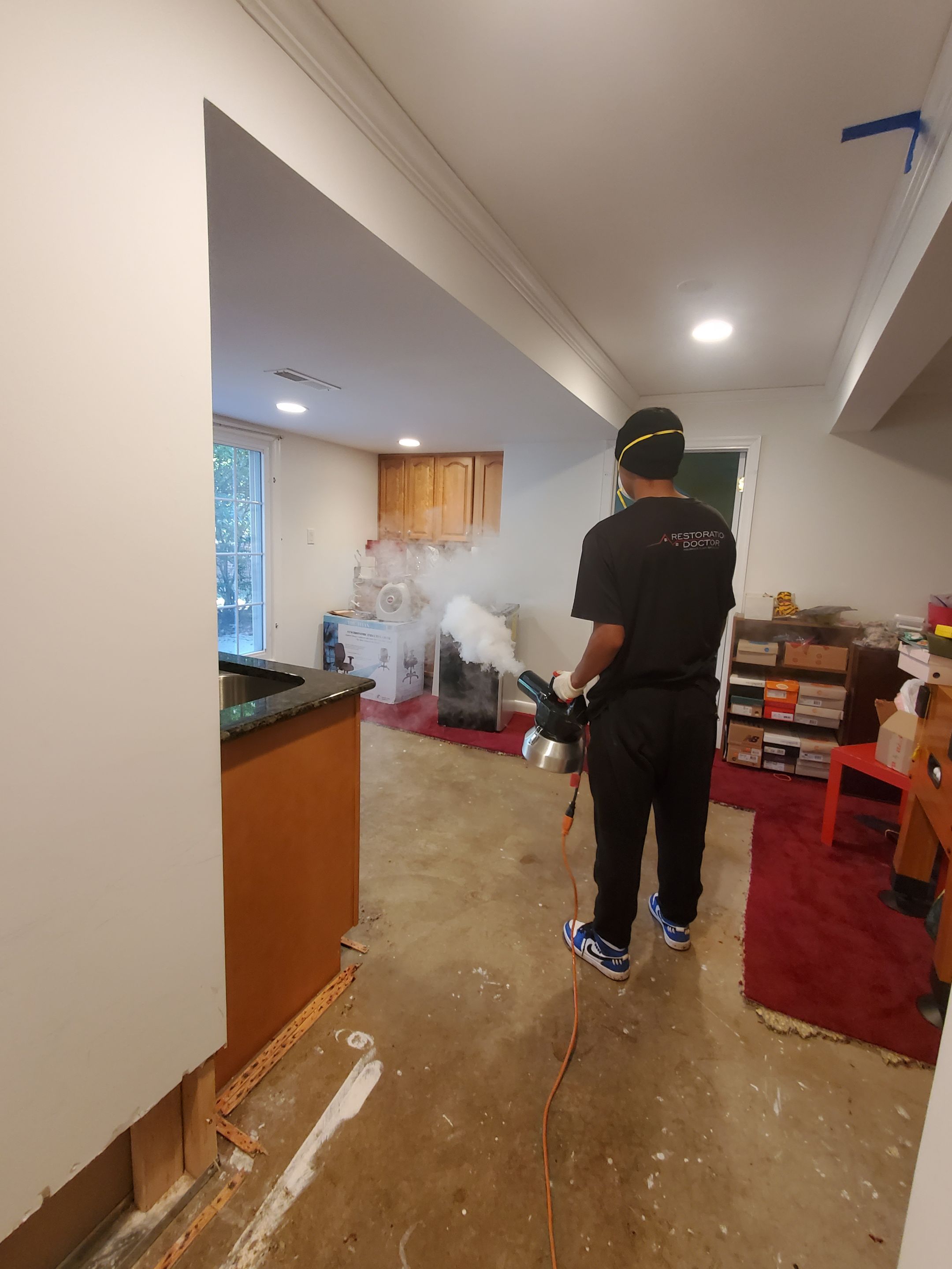 Restored ceiling and dried structural surfaces following completion of College Park water damage job.