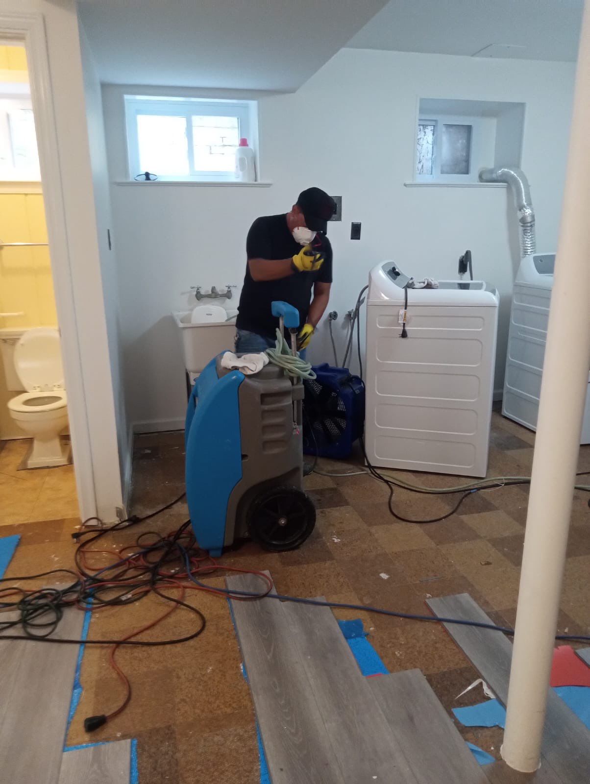 Restored flooring and dried interior following completion of water damage restoration in Washington.