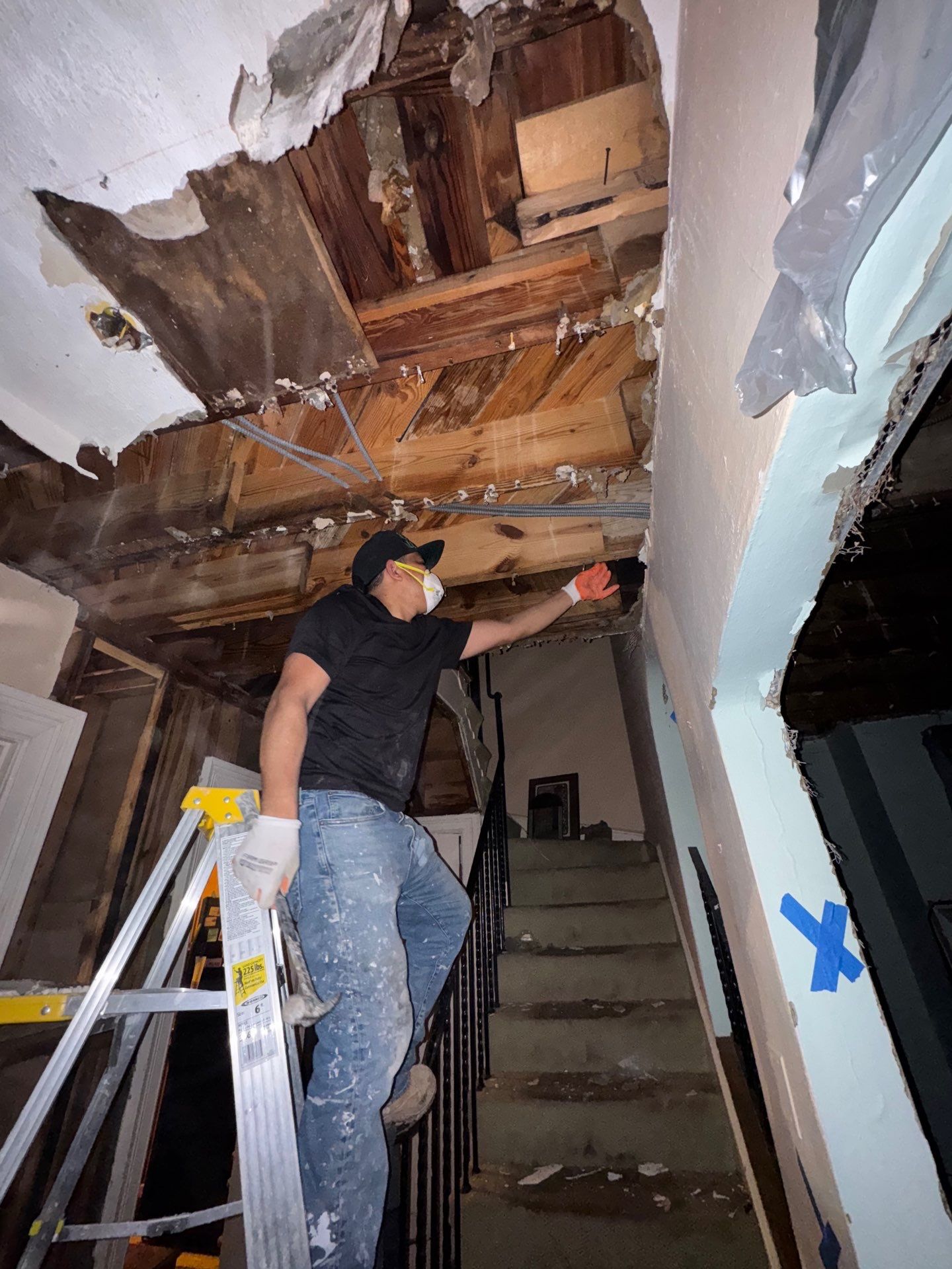 Dehumidification equipment positioned during mold remediation work in Washington.