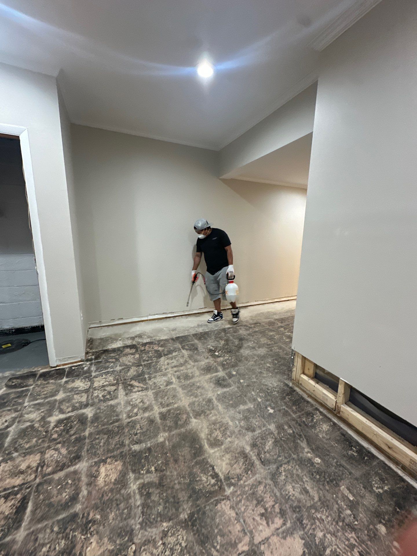 Mold remediation in Potomac begins with dehumidification equipment positioned to manage moisture and structural drying.