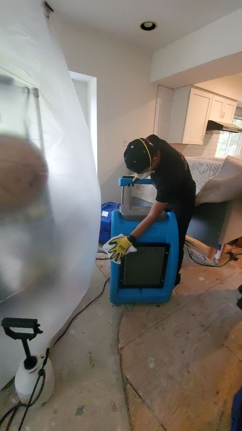 Final inspection after water extraction, drying, and sanitization restoration work completed.