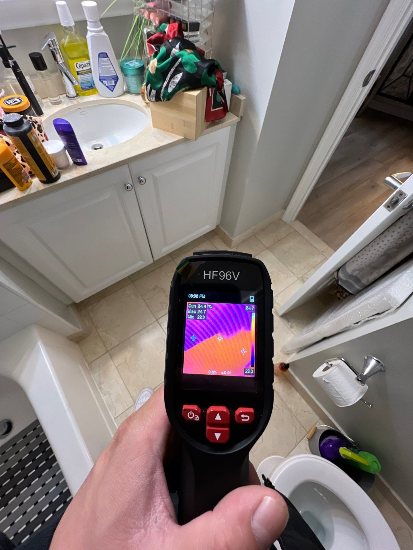 Final thermal inspection confirming moisture removal and structural drying completion in Rockville.