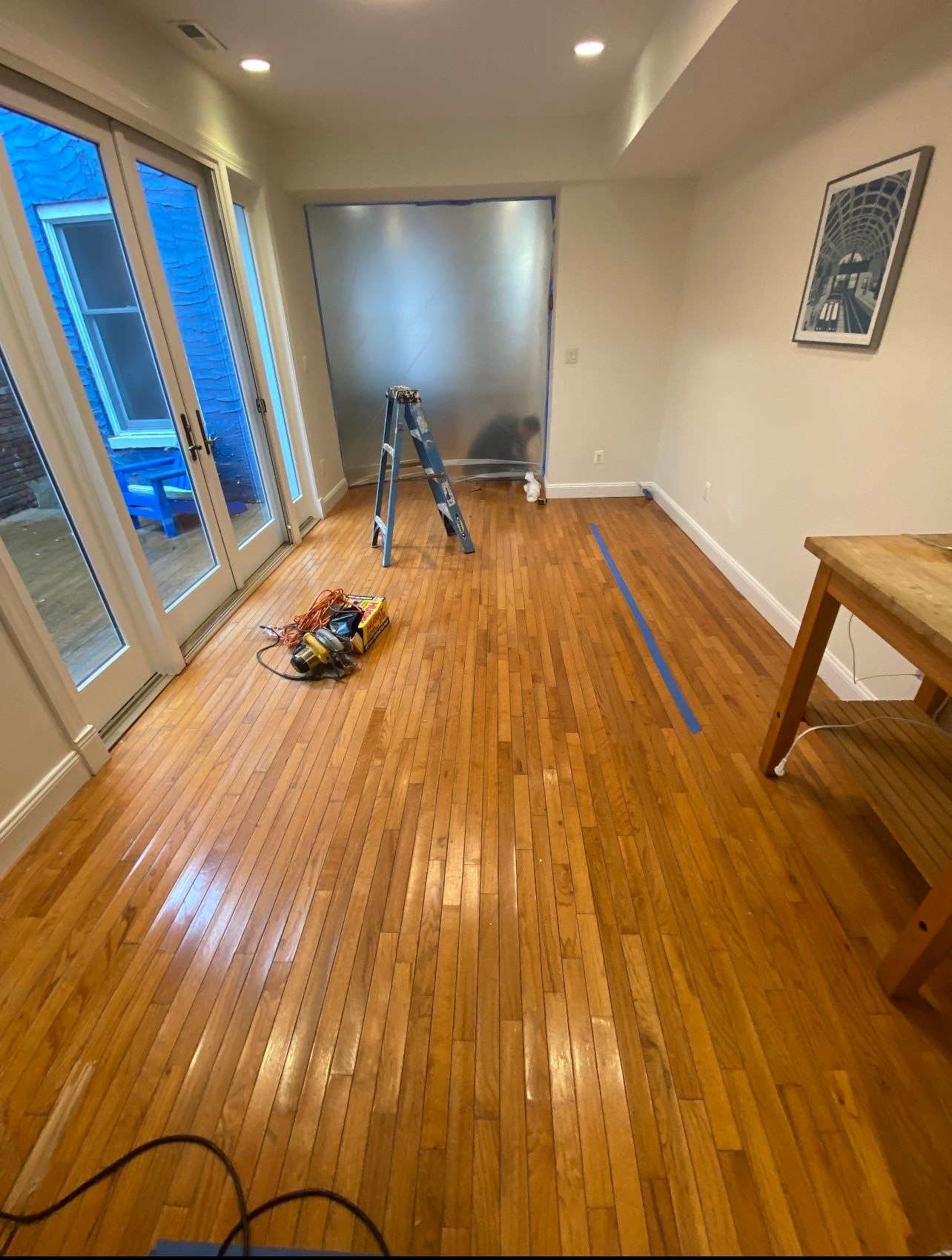 Final drying verification and ceiling restoration completion in Washington water damage job.