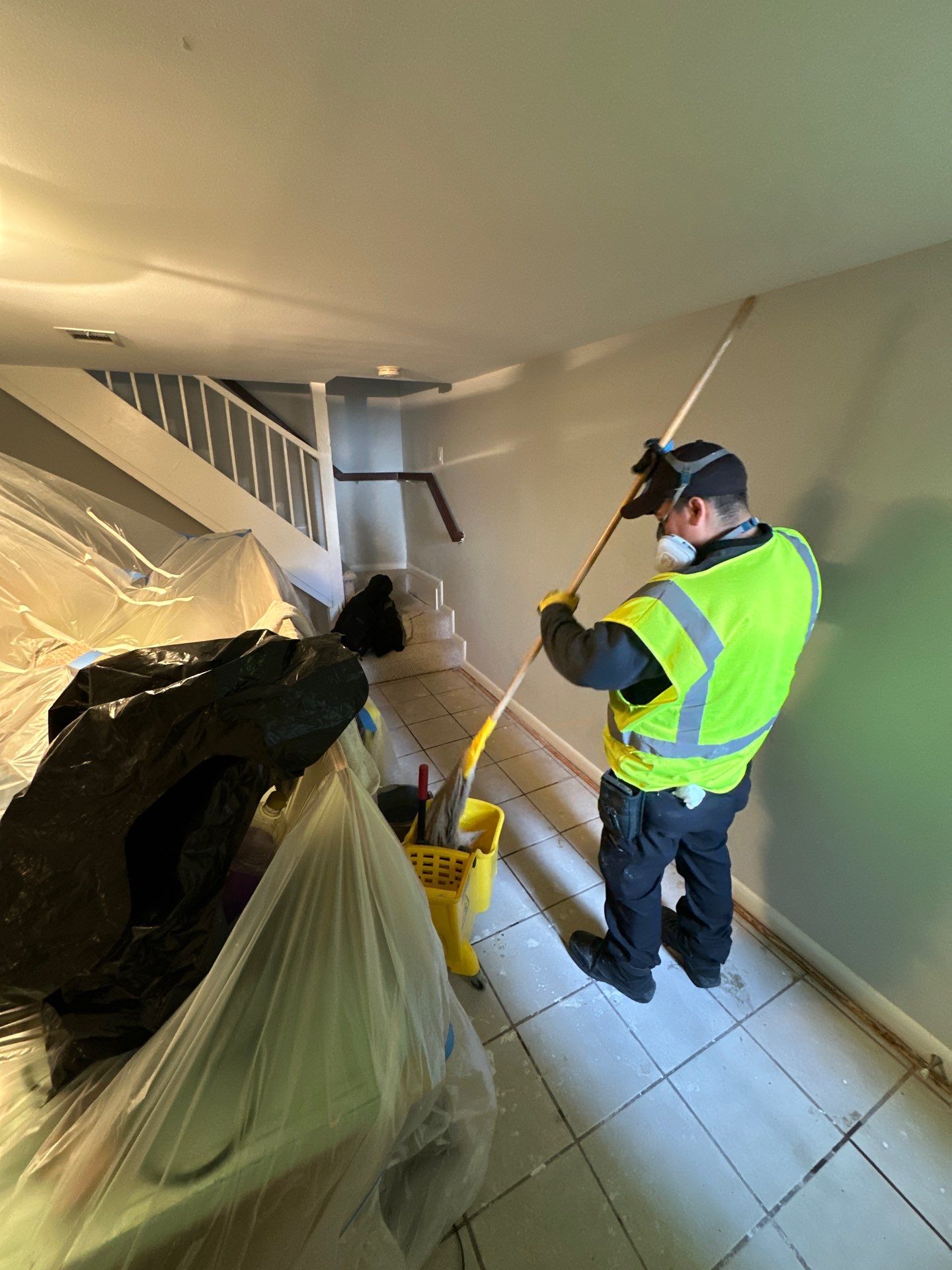 Final inspection of dried structural components confirms mold remediation work in Washington is complete.