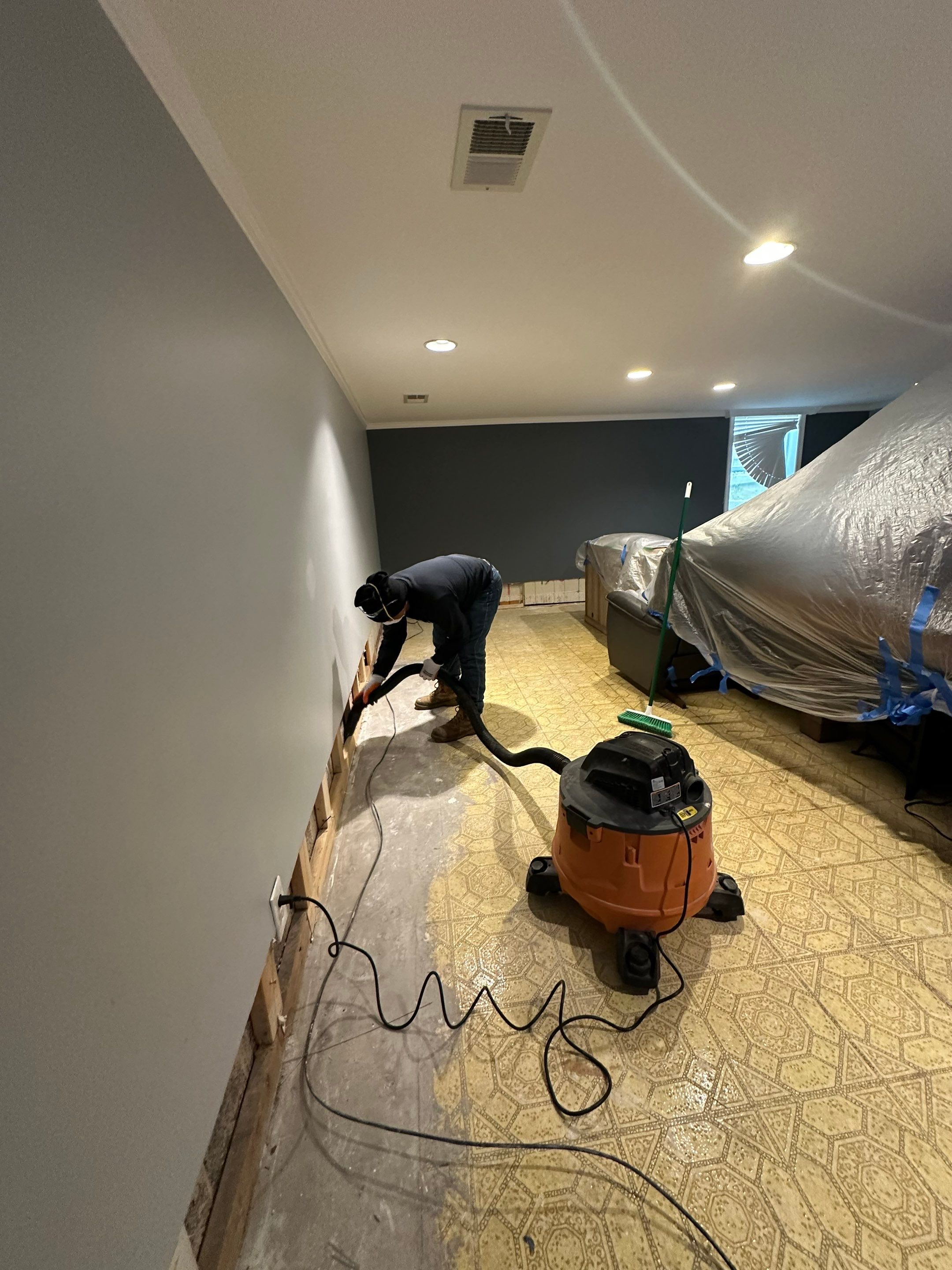 Antimicrobial application and surface treatment phase of mold remediation in Kensington.